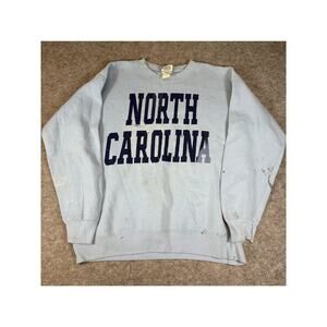 VINTAGE Nutmeg Mills Sweatshirt Mens Large Blue Pullover North Carolina 90s Y2K